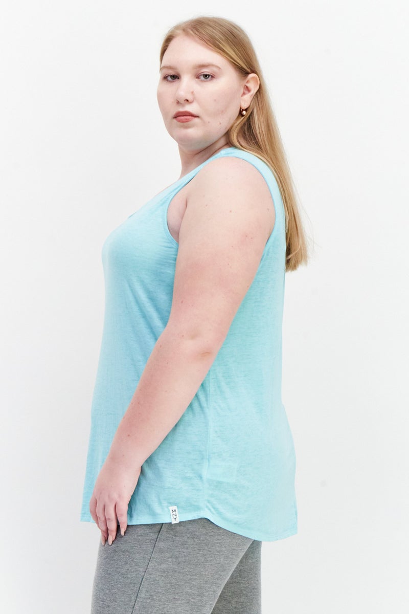 Marc New York Women Plus Size  Sleeveless Training Top, Turquoise - Image 4