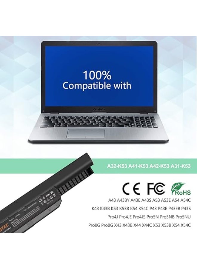 High Performance Laptop Battery - 14.8V 2600mAh - Durable & Reliable Replacement for ASUS K53, A53, X53 & X54 Series - Long Lasting Daily Use - Image 4