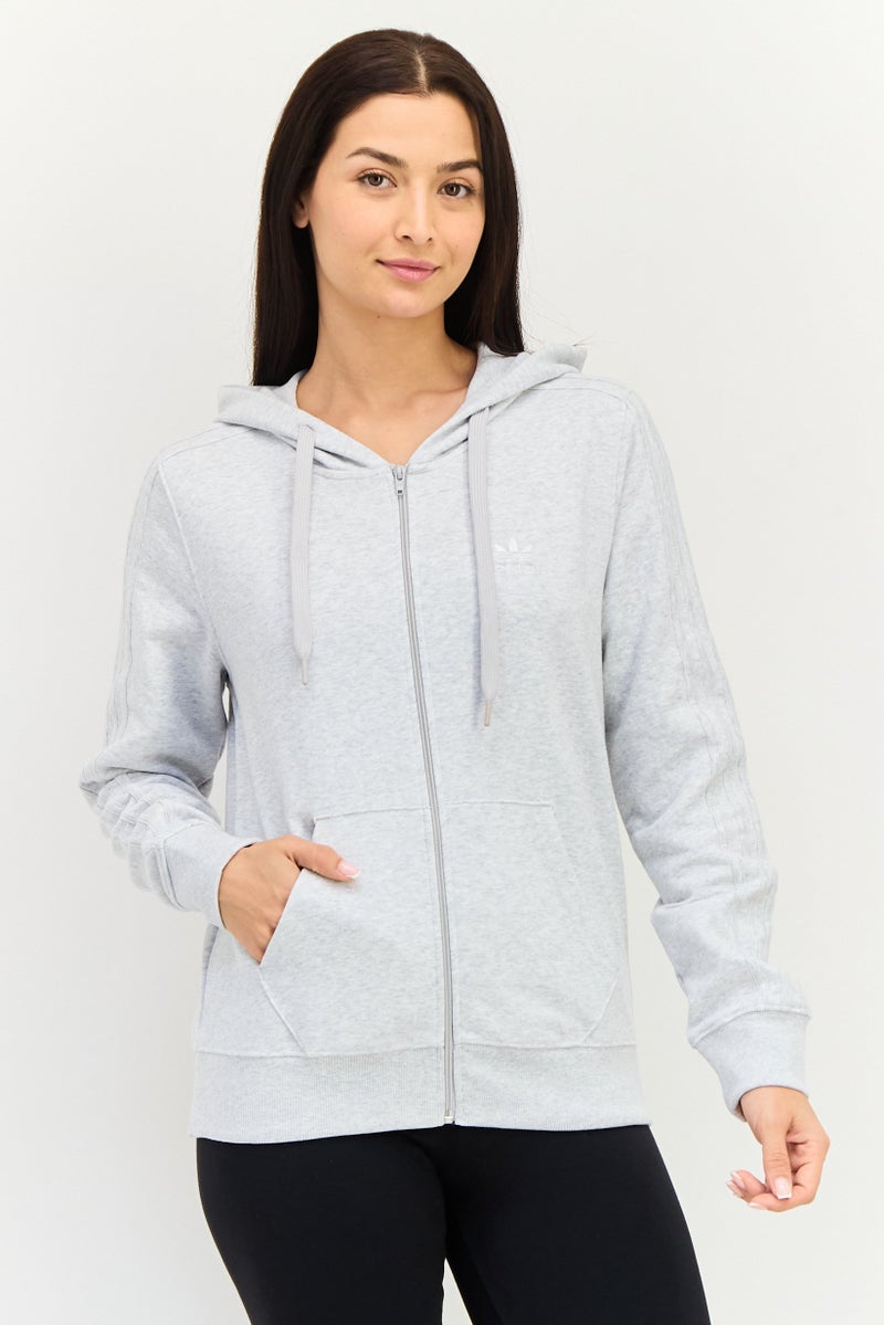 adidas Originals Women Sportswear Fit Long Sleeve Outdoor Hoodie, Grey - Image 1