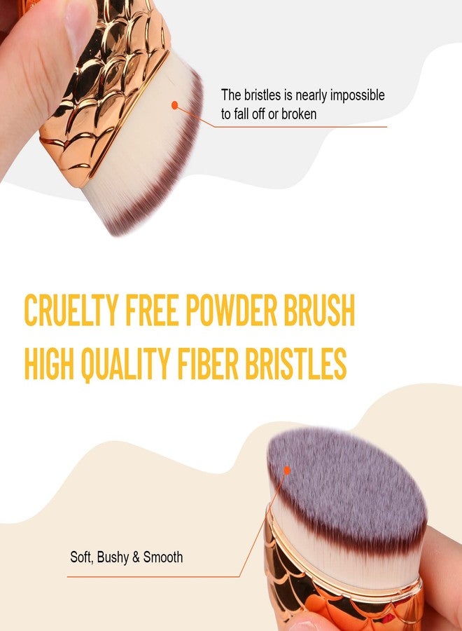 يوسينج فرشاة مكياج كابوكي من يوسينغ لكريم الأساس السائل وواقي الشمس - فرشاة وجه للأطفال والكبار، أداة لتوزيع البودرة والكريم والكونتور مع خاصية المزج والتوزيع والتنقيط - ذهبي وردي - Image 3