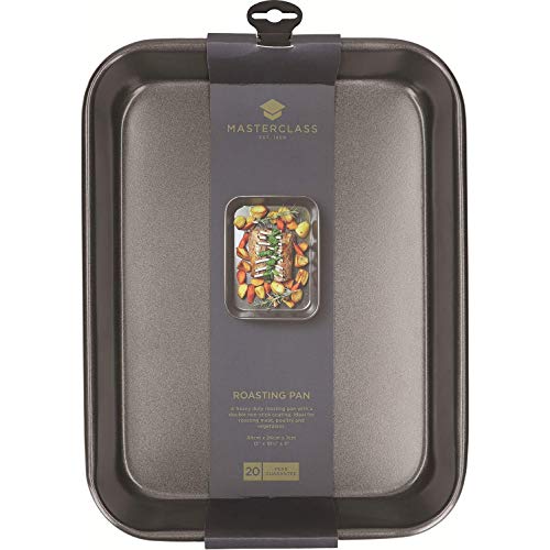 Master Class MasterClass KCMCHB2 Deep Roasting Tin, 34 x 26cm Roaster with PFOA Free Non Stick, Robust 1mm Carbon Steel, Grey - Image 3