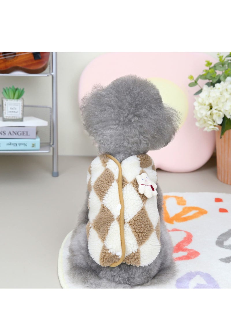 Cute Dog Coat For Winter Super Soft Dog Winter Warm Coat Pet Sweatshirt Jacket for Cold Wheather for Small Medium Dog Cat Clothes Apparel Brown L - Image 4