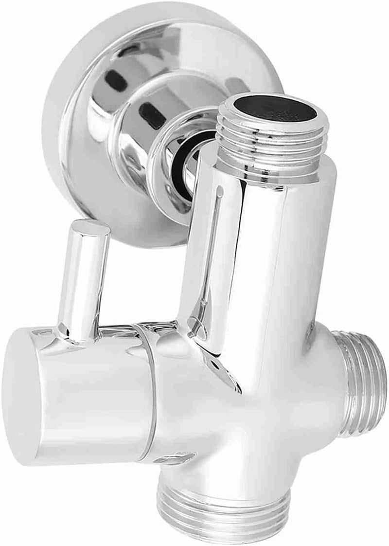 G1/2" Wall Mounted Round Copper Shower Diverter Valve, Bathroom Shower Head Diverter with Base Accessories, High Temperature Shower Separator for Home Use - Image 4