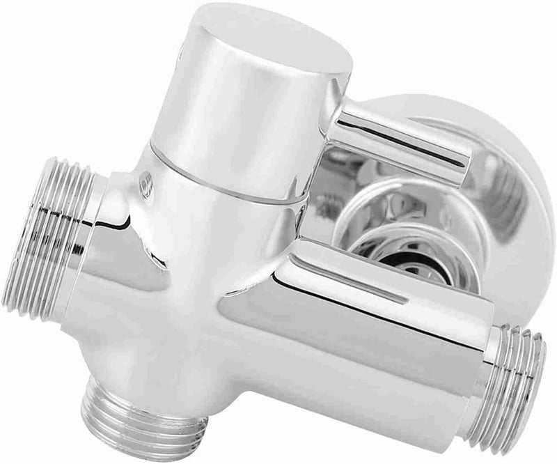 G1/2" Wall Mounted Round Copper Shower Diverter Valve, Bathroom Shower Head Diverter with Base Accessories, High Temperature Shower Separator for Home Use - Image 3
