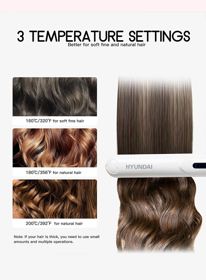 HYUNDAI Mini Wireless Charging Splint, 2-in-1 Hair Straightener & Curling Rod, Portable USB Cordless Iron with Fast Heating & 3 Temperature Settings for All Hair Types, Travel-Friendly - Image 5