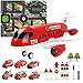 Coolplay Red Airplane Toy Set Rescue Fire Truck Ambulance Car with Lights Sound for Boys 36 Years - Image 2