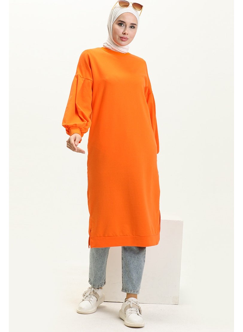 Sefa Merve Balloon Sleeve Long Tunic 3031-10 Orange  - Image 1