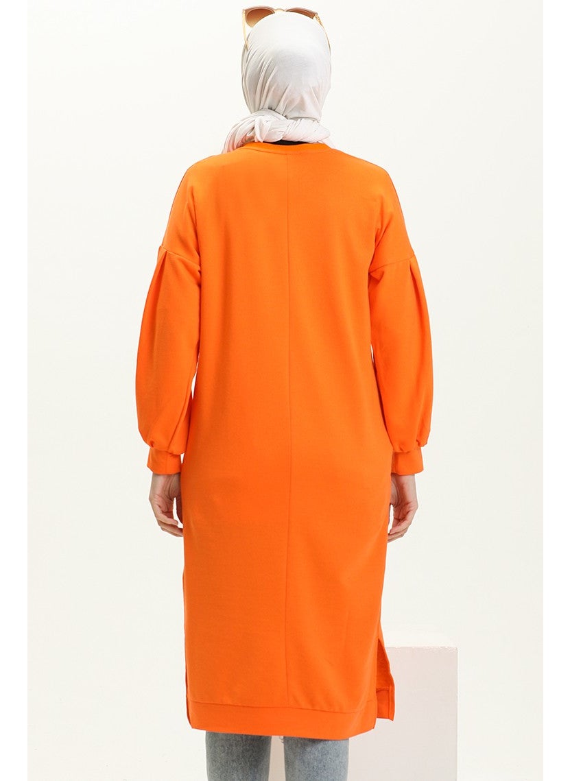 Sefa Merve Balloon Sleeve Long Tunic 3031-10 Orange  - Image 5