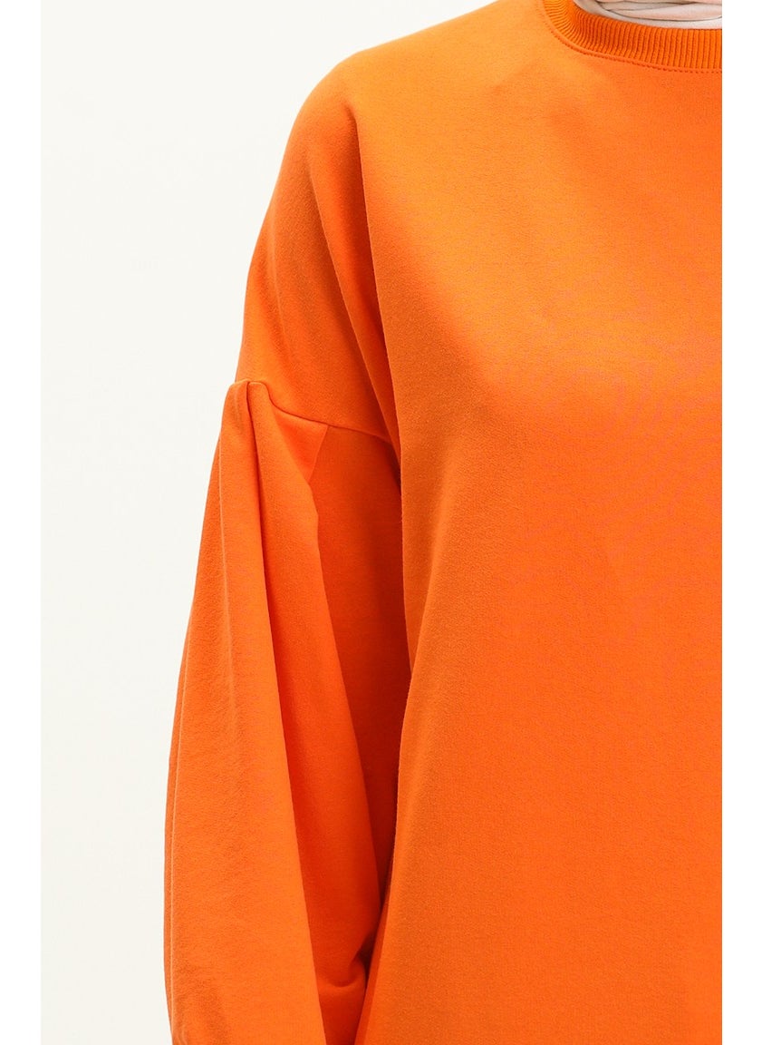 Sefa Merve Balloon Sleeve Long Tunic 3031-10 Orange  - Image 4