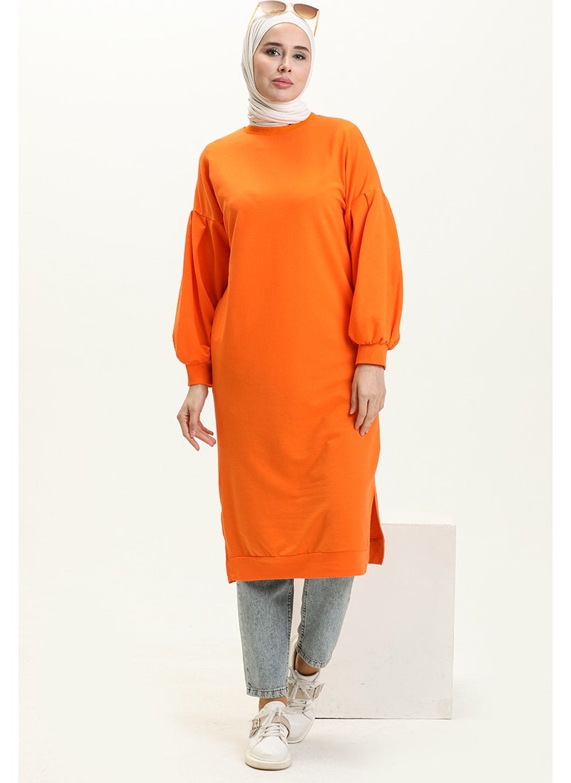 Sefa Merve Balloon Sleeve Long Tunic 3031-10 Orange  - Image 2