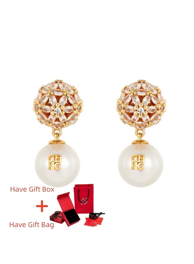 كارولينا هيريرا زوج قلادة طليعية مع زرقة CH تصميم أنيق فاخر علبة هدية وأكياس هدية متعددة الاستخدامات للارتداء اليومي مثالي للهدايا والاستخدام الشخصي - Image 1