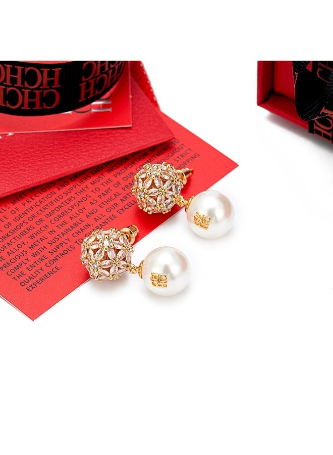 كارولينا هيريرا زوج قلادة طليعية مع زرقة CH تصميم أنيق فاخر علبة هدية وأكياس هدية متعددة الاستخدامات للارتداء اليومي مثالي للهدايا والاستخدام الشخصي - Image 5