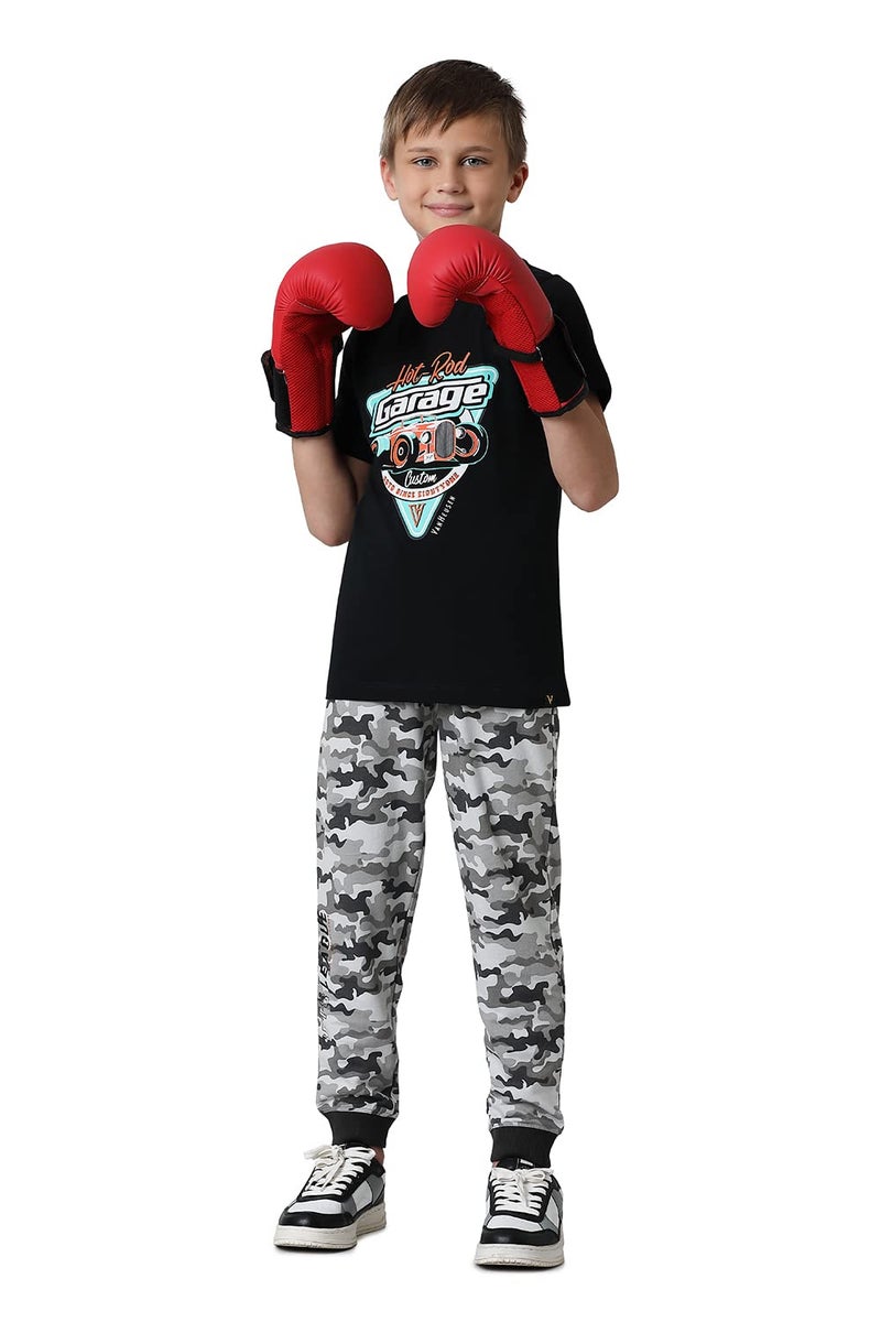 Van Heusen Boys Regular Fit Joggers - Cotton Terry Blend - Smart Tech, Easy Stain Release, Anti Stat, Ultra Soft, Moisture Wicking_52401_Northern Droplet Combo_5-6 Years - Image 1