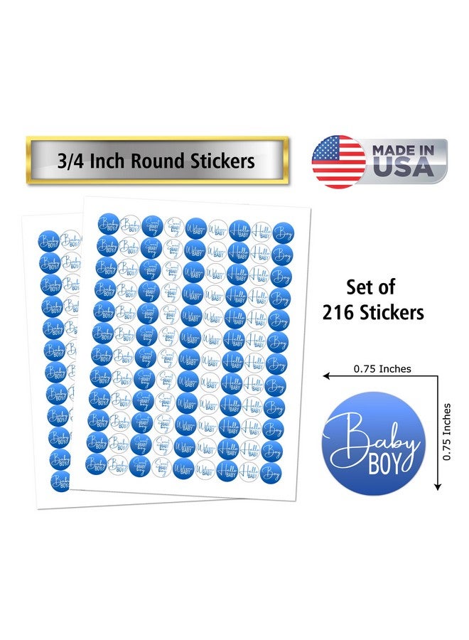 RokAPary 216 Modern Baby Shower Blue Kisses Labels for Baby Shower Or Baby Sprinkle Party Or Event Decorations, Stickers, Wrappers, Favors, Its a Boy. Made in USA - Image 3