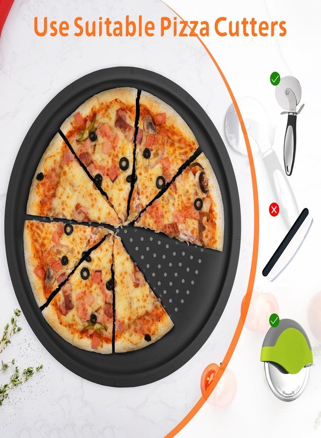 LYNG Pizza Pan 16 Inch, 2 Pack Silicone Nonstick Pizza Tray For Oven, Pizza Pan With Holes Dishwasher Safe, Suitable For Home Kitchen Dark Baking Dark Gray - Image 5