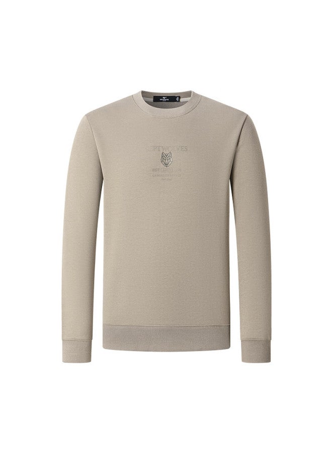 Septwolves Seven Wolves Men's Autumn Crew Neck Pullover Sweatshirt Comfortable Soft Men's Wear - Image 3