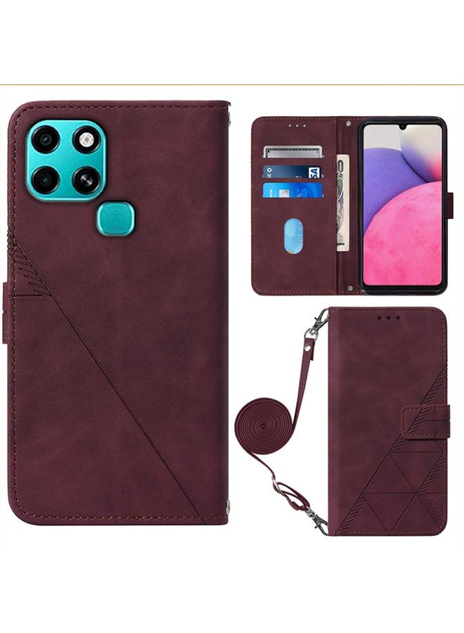 S-TOP Case For Infinix Smart 6 Crossbody 3D Embossed Flip Leather Phone Case - Image 1