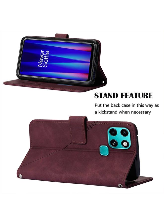 S-TOP Case For Infinix Smart 6 Crossbody 3D Embossed Flip Leather Phone Case - Image 4