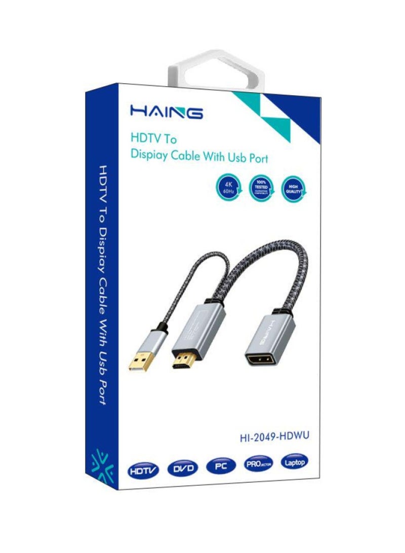Haing HDMI to Display Cable with USB Port 4K 60Hz