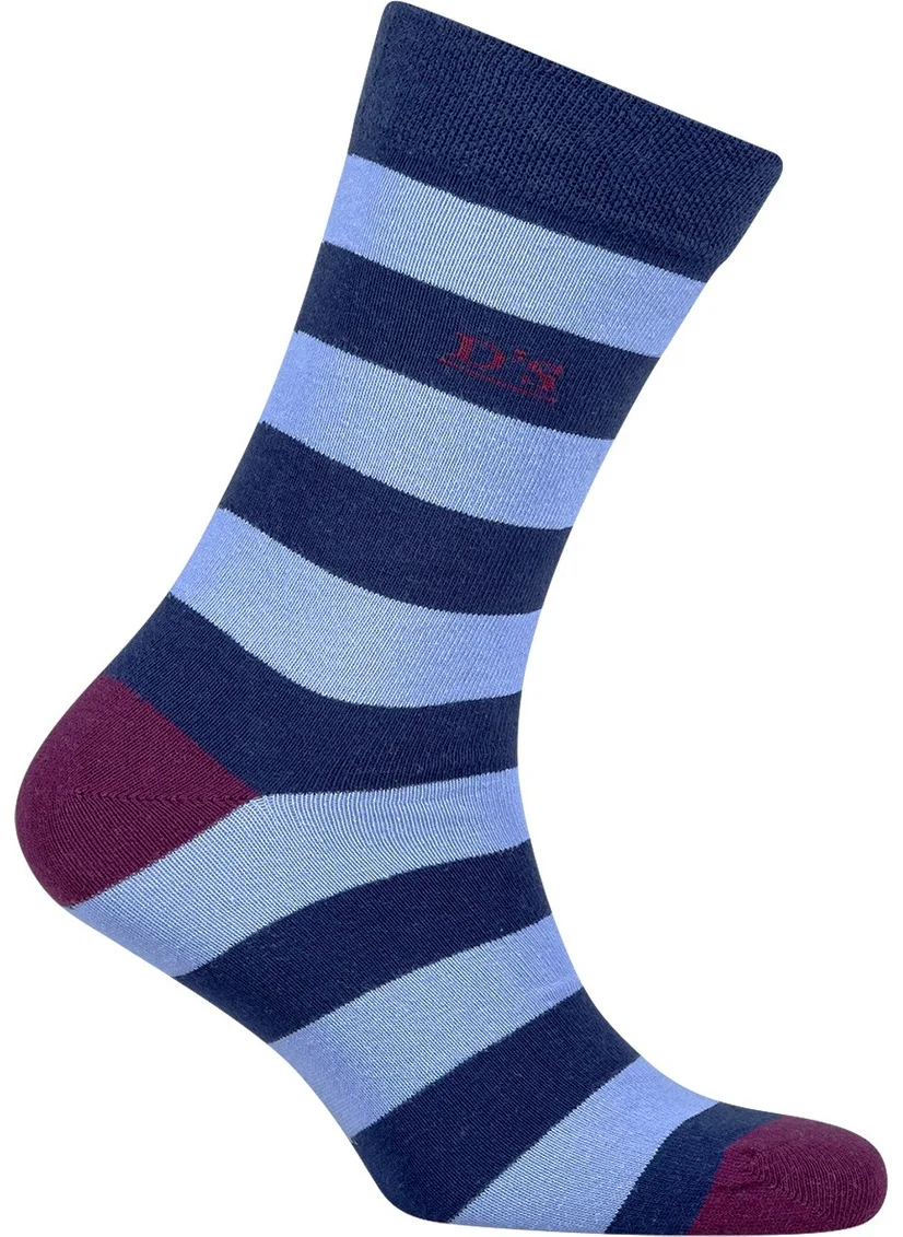 دي أس دامات Ds Damat Men's Cotton Socks with Circles Navy Blue