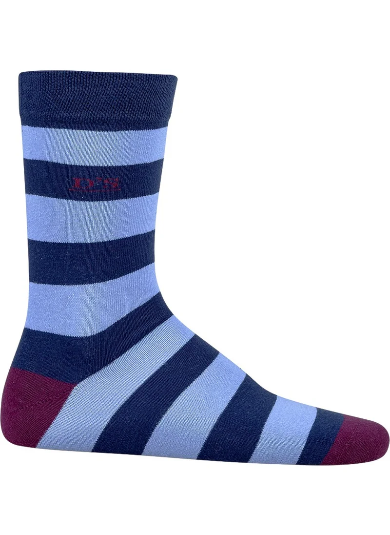 دي أس دامات Ds Damat Men's Cotton Socks with Circles Navy Blue