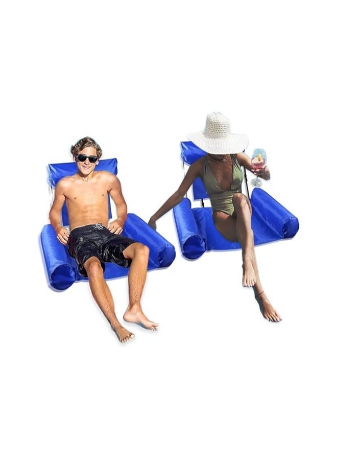 Pack of 2 Air Mattress Pool Inflatable Water Hammock Swimming Bed Water Hammock Lounge Chair Swimming Pool for Adults and Children Beach - Image 1