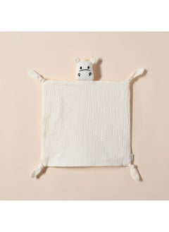 Pure Cotton Muslin Baby Soothing Towel Chewable Comforter Sleeping Aid Hush Puppy Doll Infant Sleep Training Toy Soft Fabric-Color:Milk White (hippo Towel)