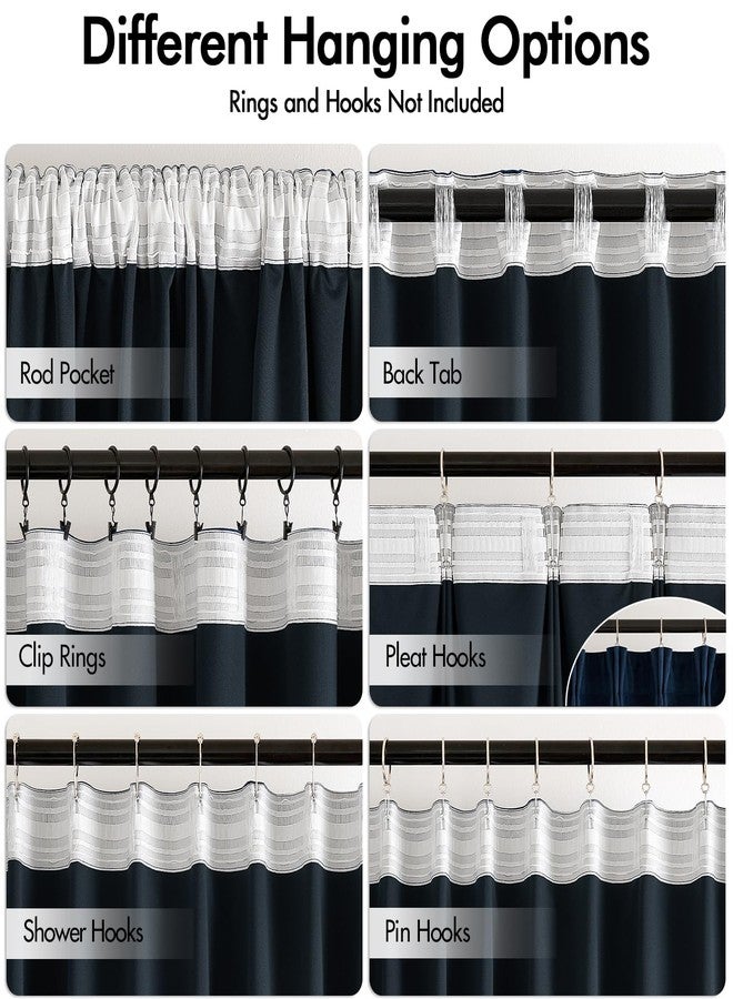 MIULEE Navy Blue Velvet Curtains 96 inches Long 2 Panels - Luxury Pinch Pleated Room Darkening Window Drapes for Bedroom Living Room Thermal Insulated Super Soft Blackout, Back Tab Rod Pocket - Image 2