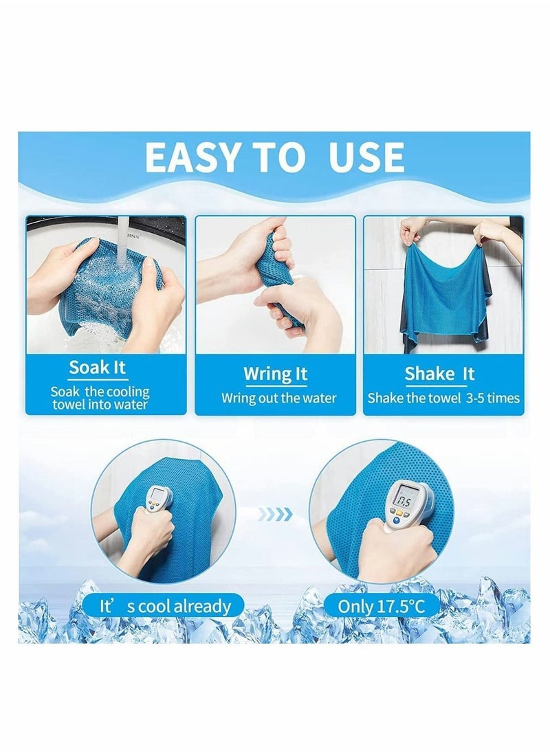 Cooling Towels 6 Pack Ice Towel 30 * 80 cm Mesh Soft Breathable Chilly for Neck Microfiber Yoga Golf Sport Running Gym Workout Camping Fitness
