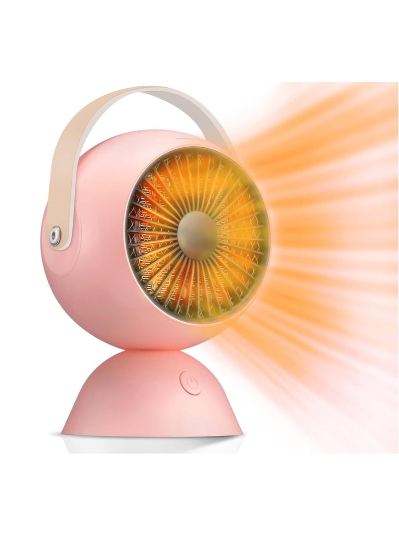 ارواق سخان صغير، تسخين سريع وموثوق، سخان كهربائي لسطح المكتب، سخان شخصي مدمج ومحمول بدون ضوضاء، سخان غرفة متين للمنزل والمكتب، (قطعة واحدة، وردي) - Image 1