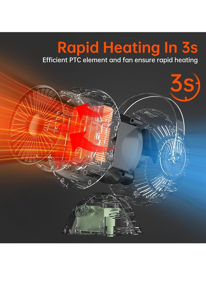 ارواق سخان صغير، تسخين سريع وموثوق، سخان كهربائي لسطح المكتب، سخان شخصي مدمج ومحمول بدون ضوضاء، سخان غرفة متين للمنزل والمكتب، (قطعة واحدة، وردي) - Image 3