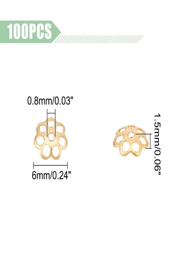 UNICRAFTALE 100Pcs 304 Stainless Steel Flower Bead Caps Golden End Caps Filigree Spacer Beads for DIY Jewellery Making Supplies Hole 0.8mm - Image 4