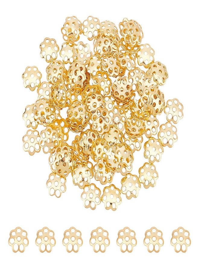 UNICRAFTALE 100Pcs 304 Stainless Steel Flower Bead Caps Golden End Caps Filigree Spacer Beads for DIY Jewellery Making Supplies Hole 0.8mm - Image 1