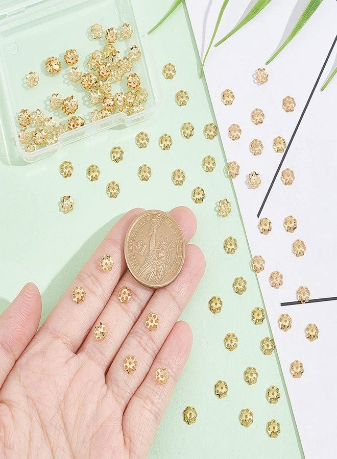UNICRAFTALE 100Pcs 304 Stainless Steel Flower Bead Caps Golden End Caps Filigree Spacer Beads for DIY Jewellery Making Supplies Hole 0.8mm - Image 3