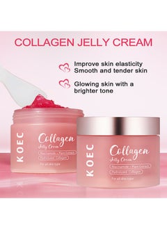 KOEC Collagen Jelly Face Serum,Collagen Jelly Cream with Niacinamide, Plant Extract and Hydrolyzed Collagen,Face Serum Moisturiser - Boosts Skin's Barrier Hydration and Glow,For All Skin Types(100G)  - Image 5