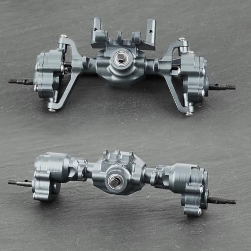 DashRC Aluminum Portal Axles Set for 118 RC Rock Crawler Redcat Ascent18 Front Rear Axles with Steel Gears Aluminum Housing Servo Mount Steering Links Upgrade Kit - Image 5