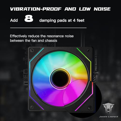 Jungle Leopard Prism4 Pro 120mm PC Blade ARGB Case Fans,Infinity Mirror RGB Light Effect 5V 3PIN Motherboard Light Sync 800~1800RPM PWM PC Fan(Black Reverse) - Image 5