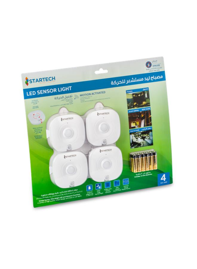 StarTech 4-Piece Energy Saving Motion-Activated Rotatable LED Sensor Light White - Image 1