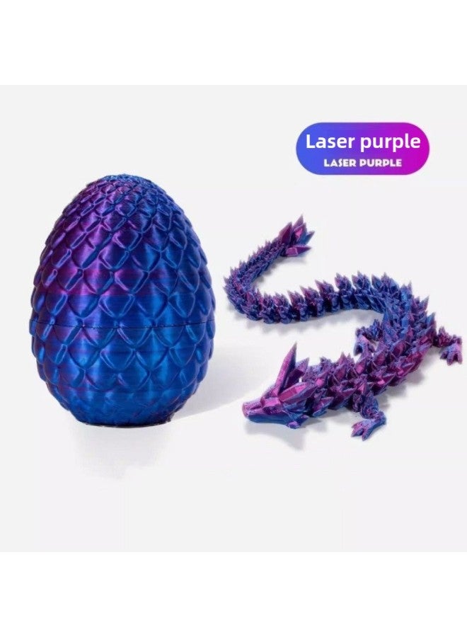 [Over 2,000 Repeat Customers] 3D Printing Toy Dragon Egg Crystal Gemstone Dragon Ornaments Diy Dinosaur Egg Creative Gift-Color:A Silk Rainbow Crystal Dragon [without Eggs] - Big Dragon Egg [12cm Egg + 30cm Crystal Dragon] - Image 5