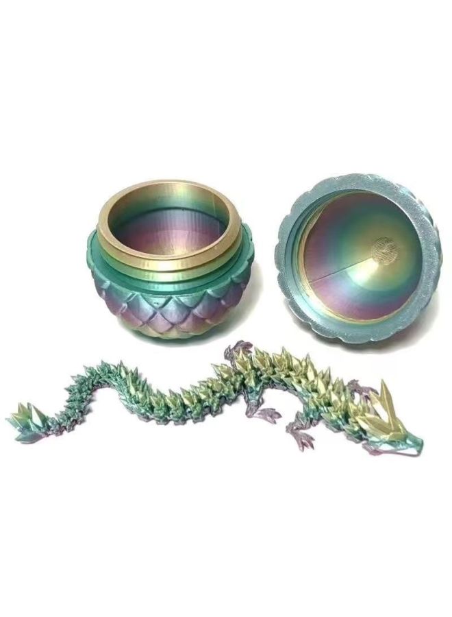 [Over 2,000 Repeat Customers] 3D Printing Toy Dragon Egg Crystal Gemstone Dragon Ornaments Diy Dinosaur Egg Creative Gift-Color:A Silk Rainbow Crystal Dragon [without Eggs] - Big Dragon Egg [12cm Egg + 30cm Crystal Dragon] - Image 4