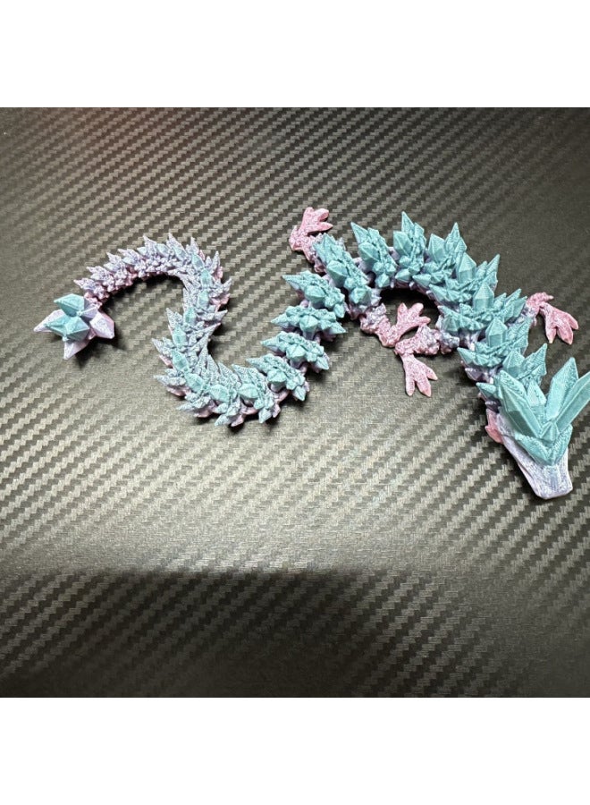 [Over 2,000 Repeat Customers] 3D Printing Toy Dragon Egg Crystal Gemstone Dragon Ornaments Diy Dinosaur Egg Creative Gift-Color:A Silk Rainbow Crystal Dragon [without Eggs] - Big Dragon Egg [12cm Egg + 30cm Crystal Dragon] - Image 1