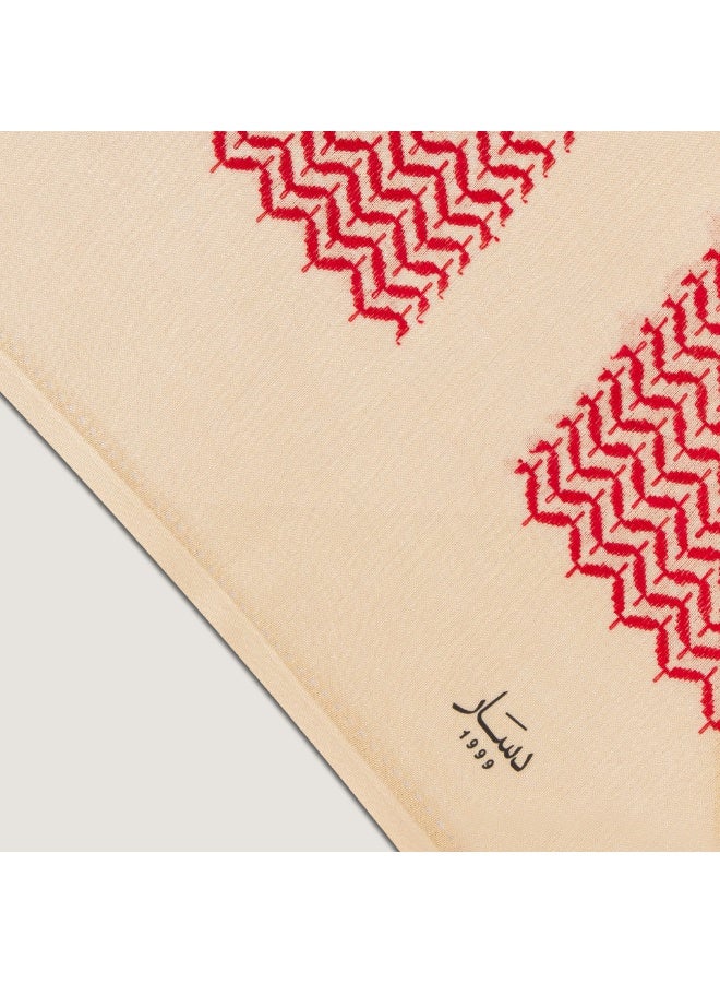 دسار شماغ دسار شتوي احمر بيج 2025 - Image 4