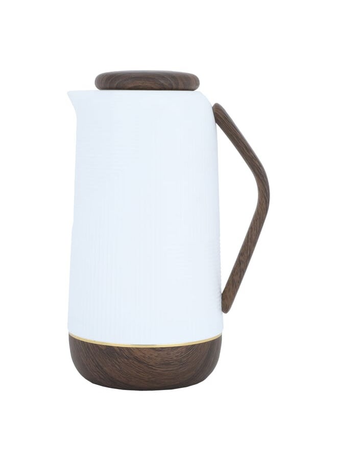 Gloryrawaa White Rawaa Thermos With Wooden 1 Liter 