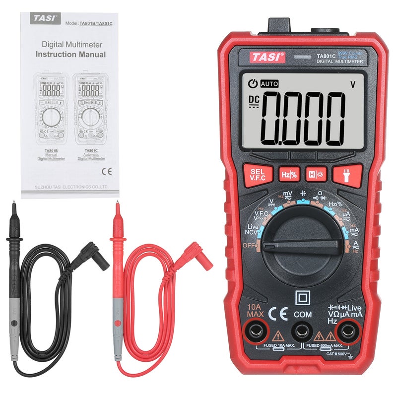 مقياس رقمي متعدد الوظائف TASI TA801C - مقياح احترافي - مقياس متعدد الوظائف RMS حقيقي - مقياح متعدد الوظائف صغير النطاق التلقائي - مقياس الجهد OHM NCV - Image 4