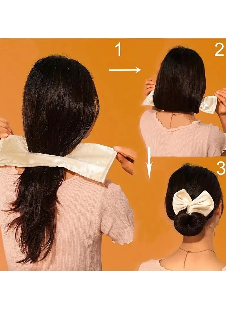 Goolsky Lazy Twist Clip Ladies Hair Coiler Fluffy Clip Marble Head Coil Hair Tie Hair Pod Head Bow Head Bow Headdress Women Magic Coil Hair Accessories - Image 3