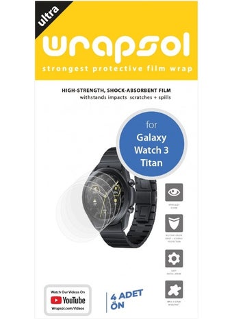 Wrapsol Samsung Galaxy Watch 3 Titan Smartwatch Screen Protector Polyurethane Film  - Image 2