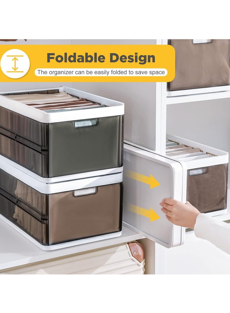Collapsible Storage Bins with Lids for Organizing, Stackable Storage Box with Handle Folding, Plastic Containers for Clothes, Toy and Books  - Image 2