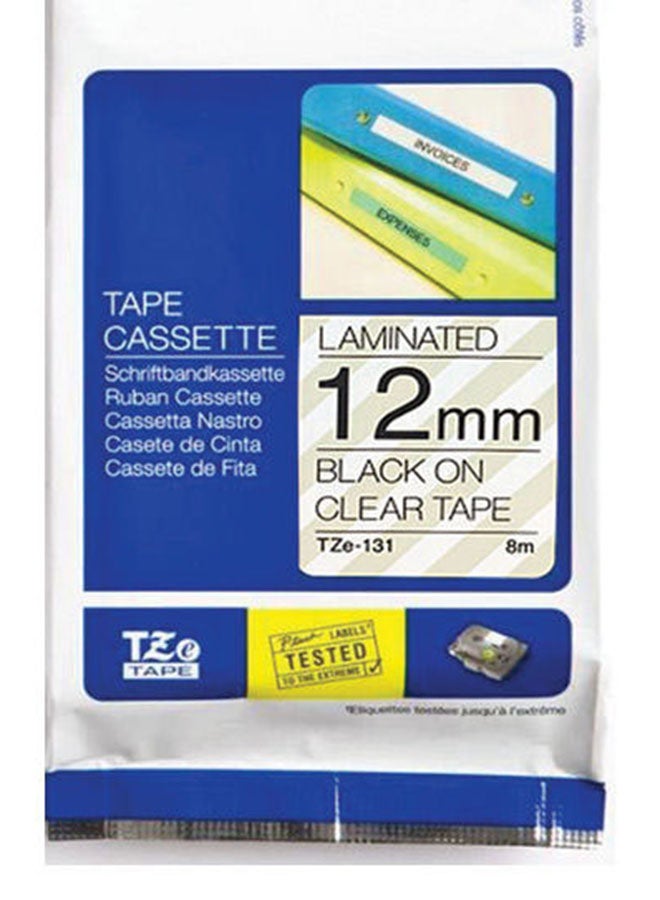 brother Tze-131 Label Tape Black/Clear - Image 5