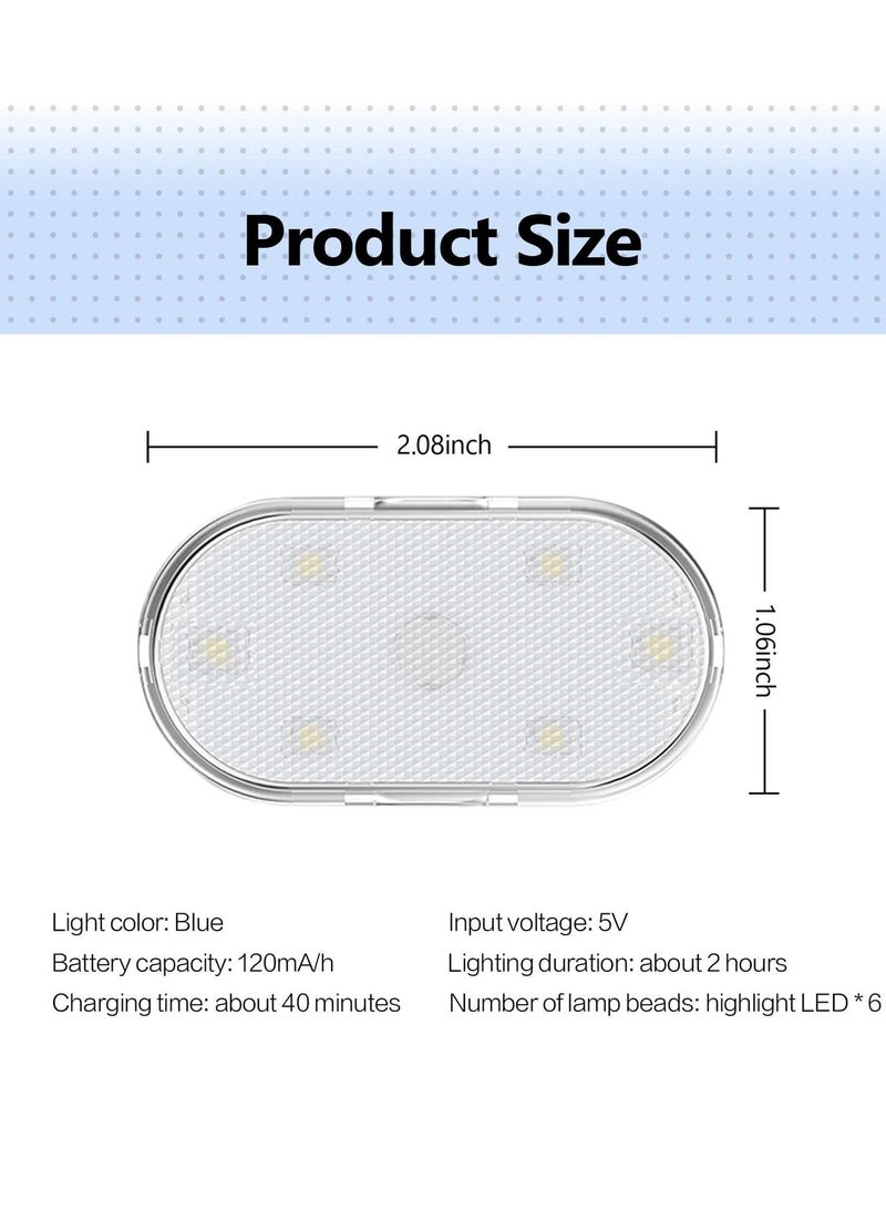 MUNTAQI Car LED Lights, Interior Portable Small Incar LED Touch Lights with 6 Bright LED Lamp Beads, USB Rechargeable Lighting Light Car Emergency Light (Purple Light) - Image 2