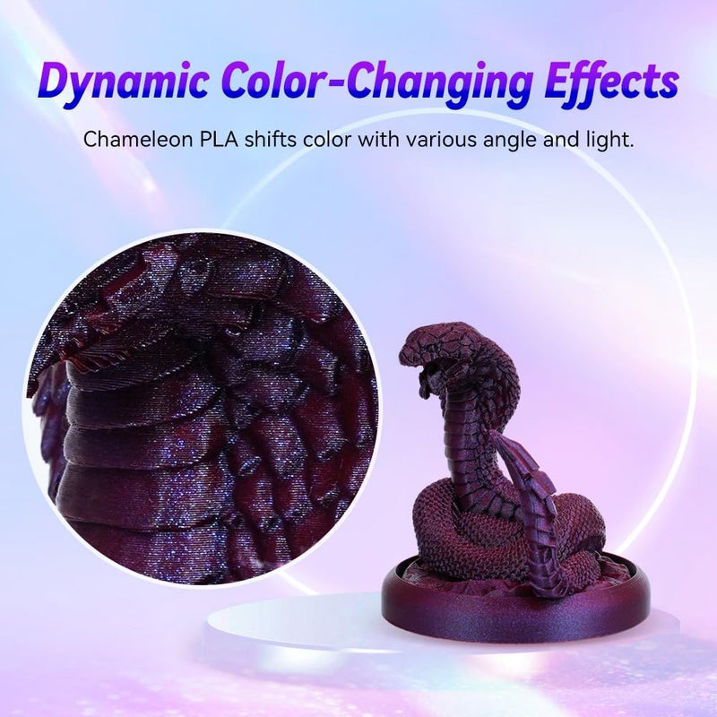 FLASHFORGE 3D Printer Filament, Chameleon PLA Color Shift Filament 1.75mm, Changes Color with Light and Angles, 1KG Spool (2.2lbs), Dimensional Accuracy +/- 0.02mm (Marsala) - Image 3
